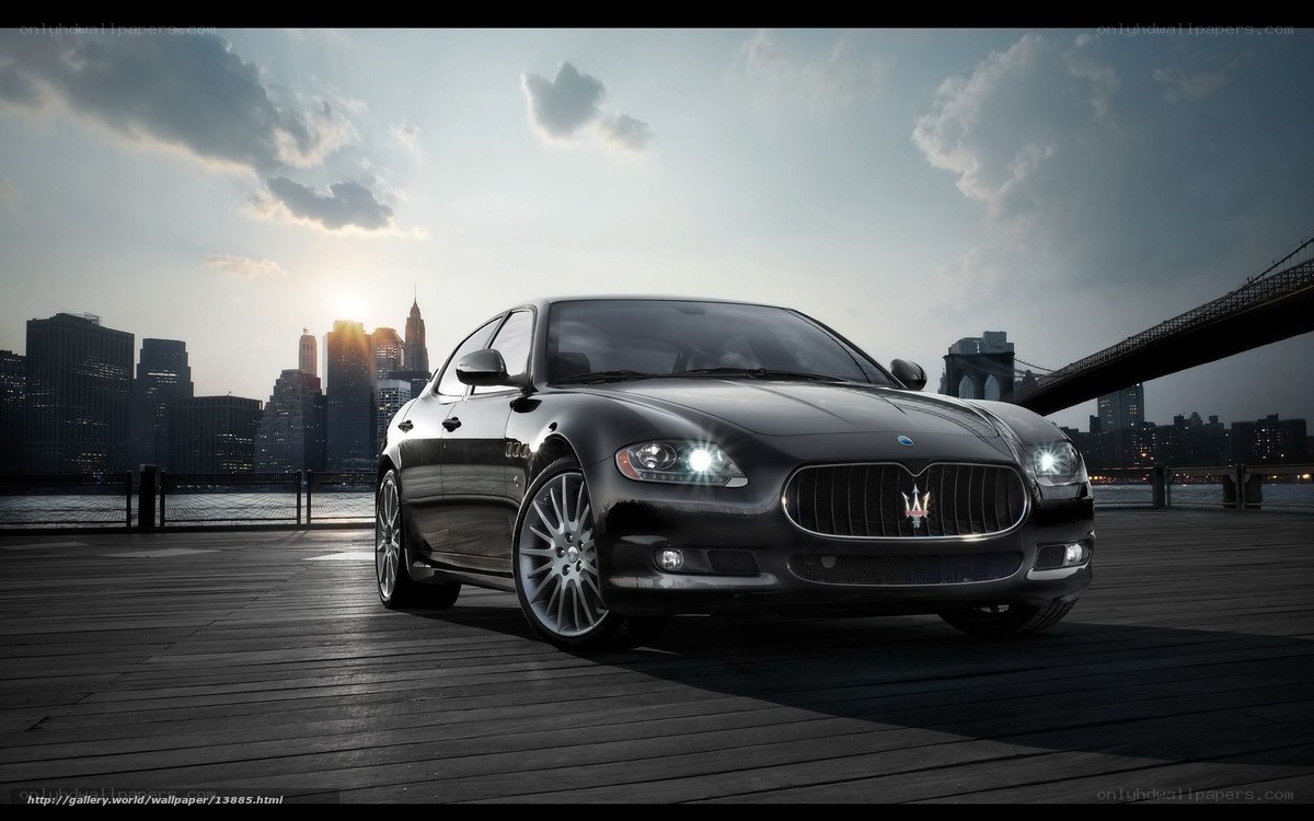 Maserati on a city pier