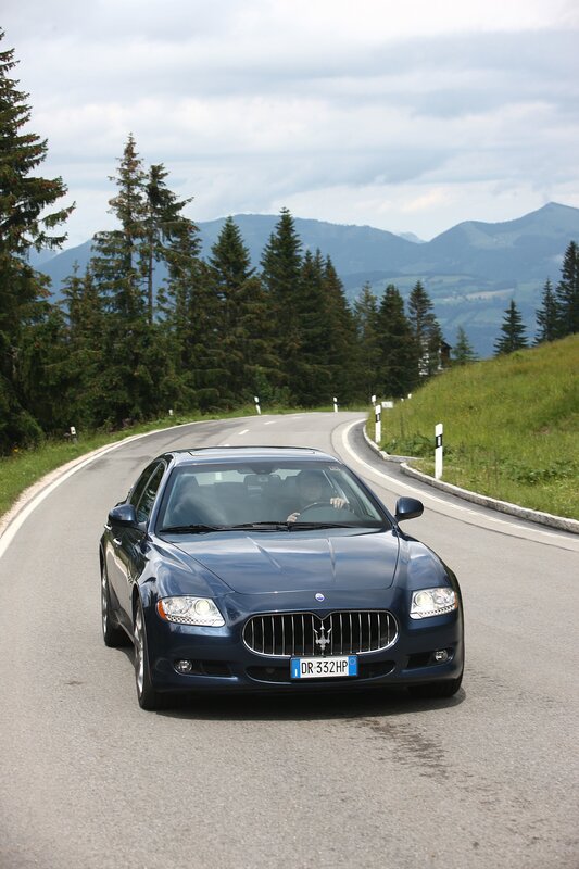 Maserati on a mountain road