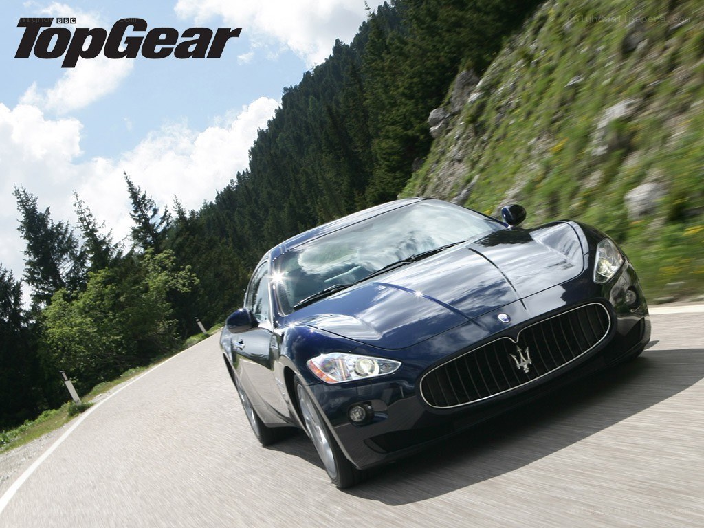 Maserati on a mountain road