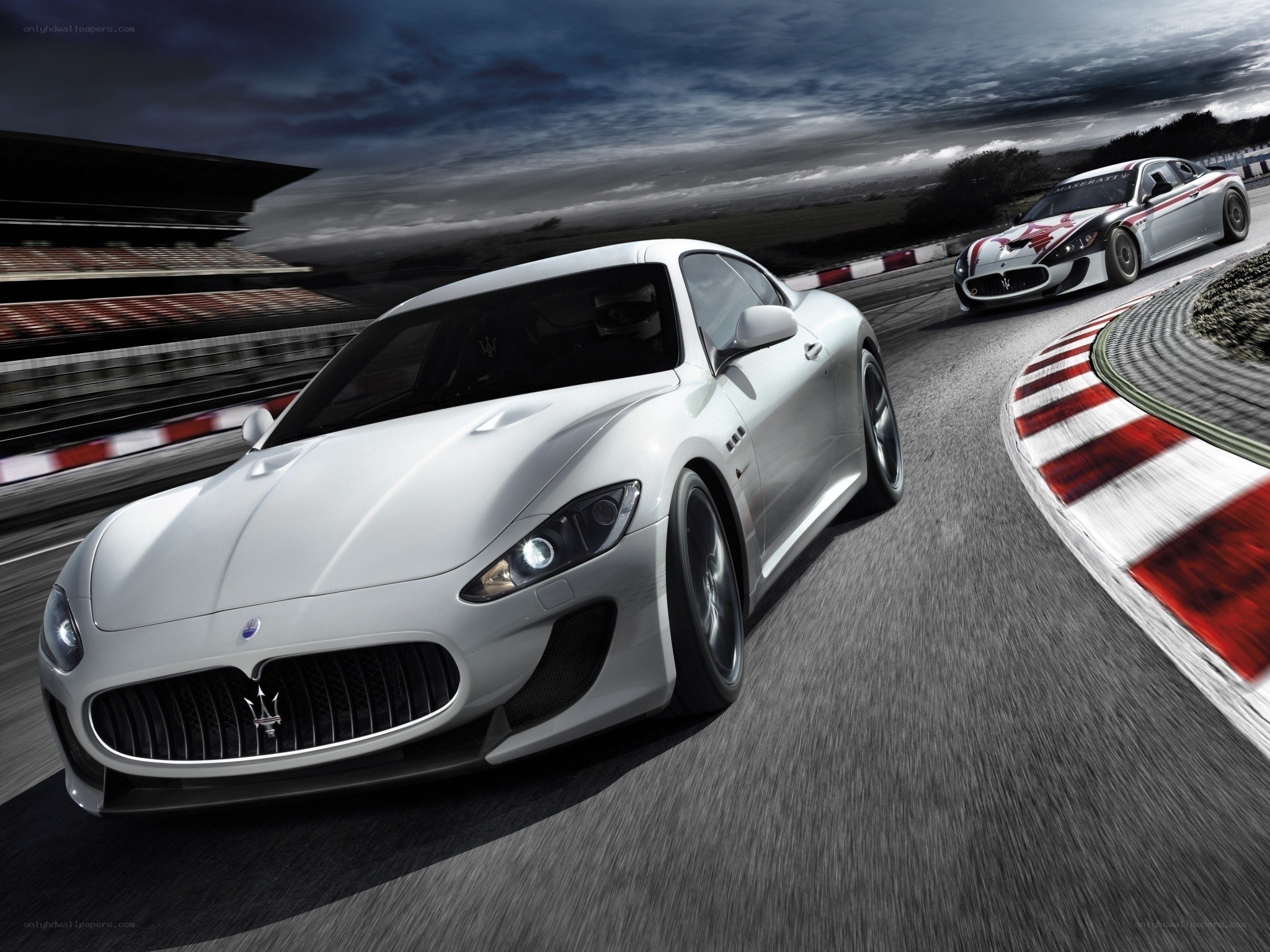 Maserati on a racetrack