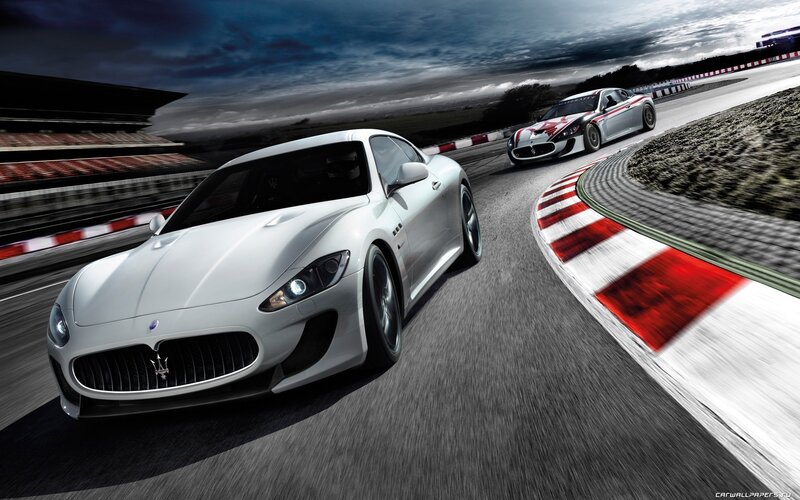 Maserati on a racetrack
