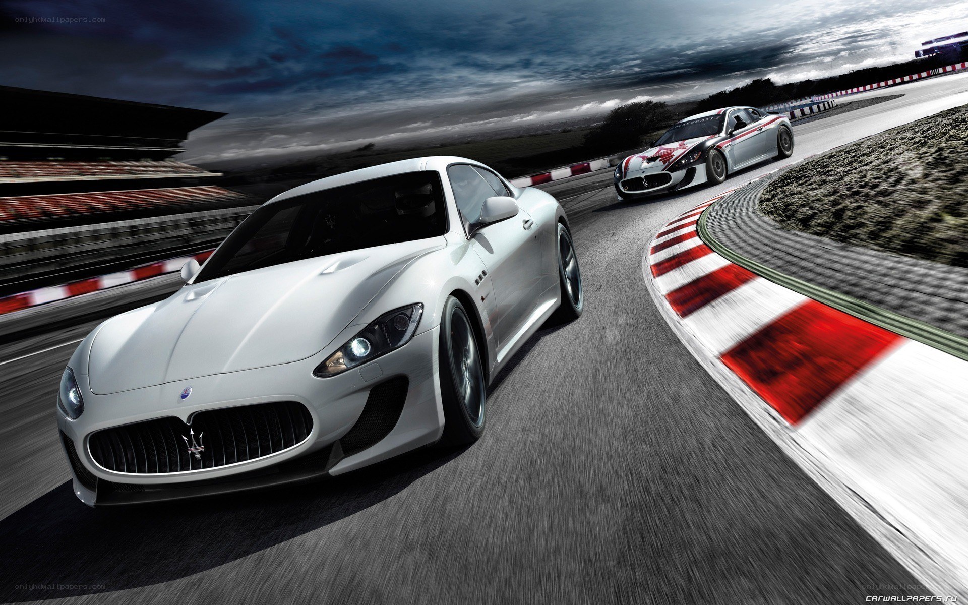Maserati on a racetrack