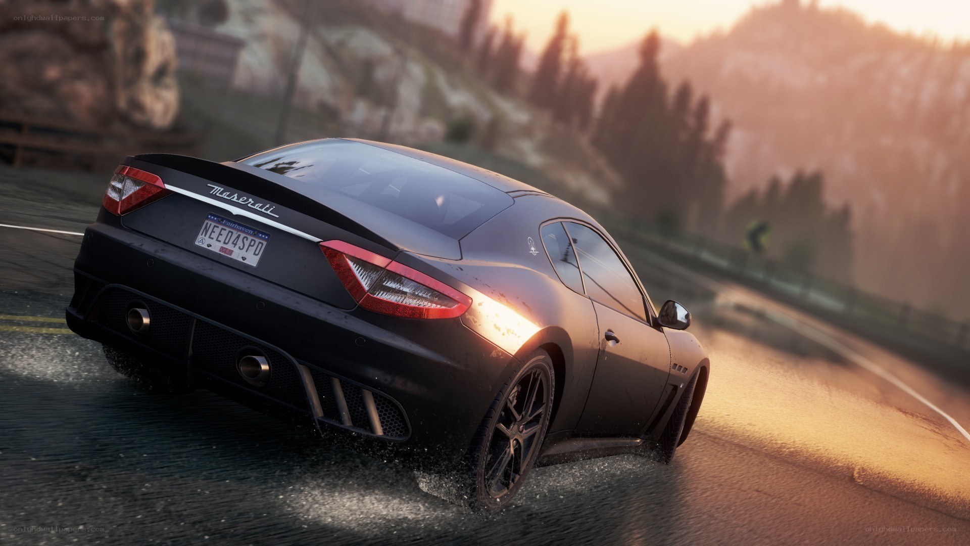 Maserati on a winding road