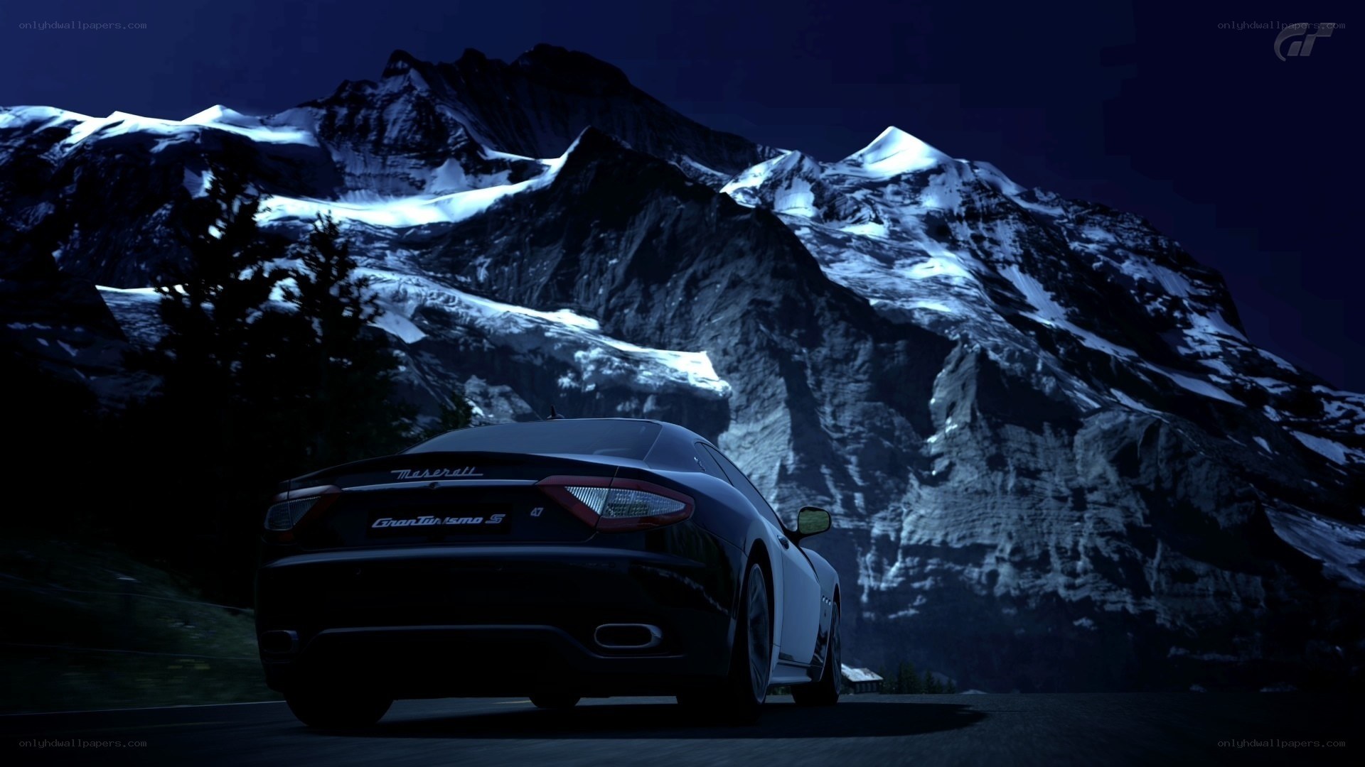 Maserati on mountain road