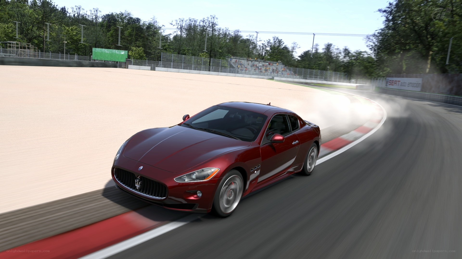 Maserati on racetrack