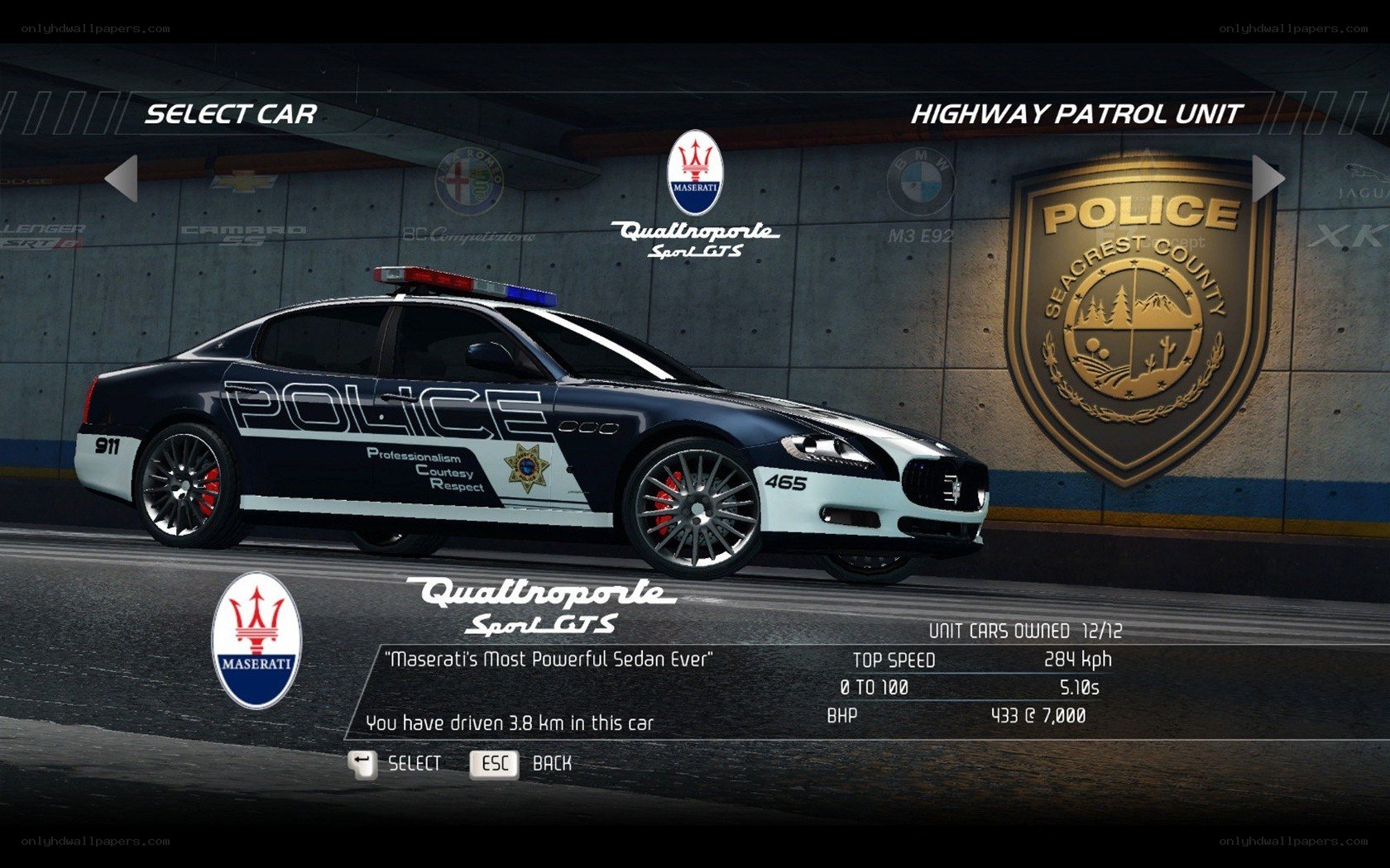 Maserati police car selection