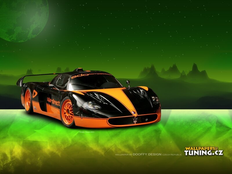 Maserati race car on alien planet
