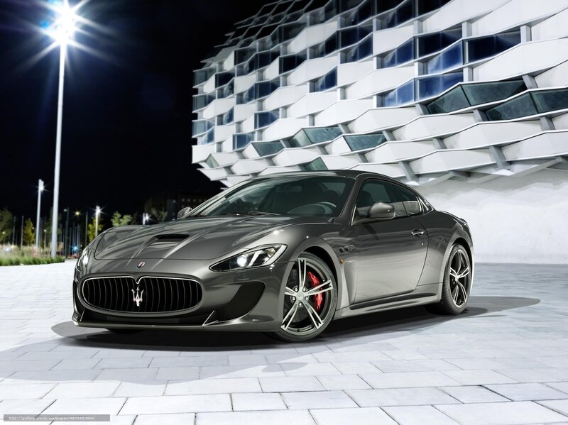 Maserati sports car at night