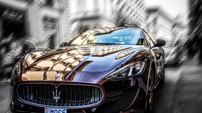 Maserati Sports Car — Black, Dramatic