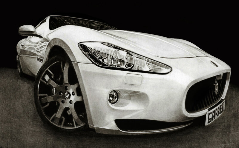 Maserati sports car drawing