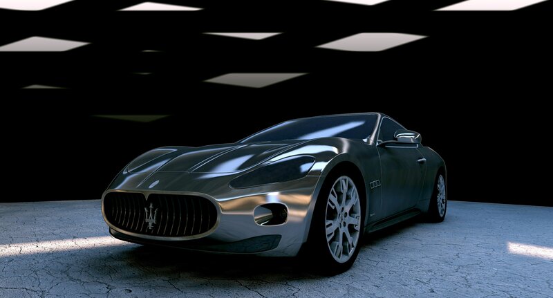 Maserati sports car in studio