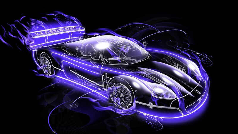Maserati Sports Car — Purple