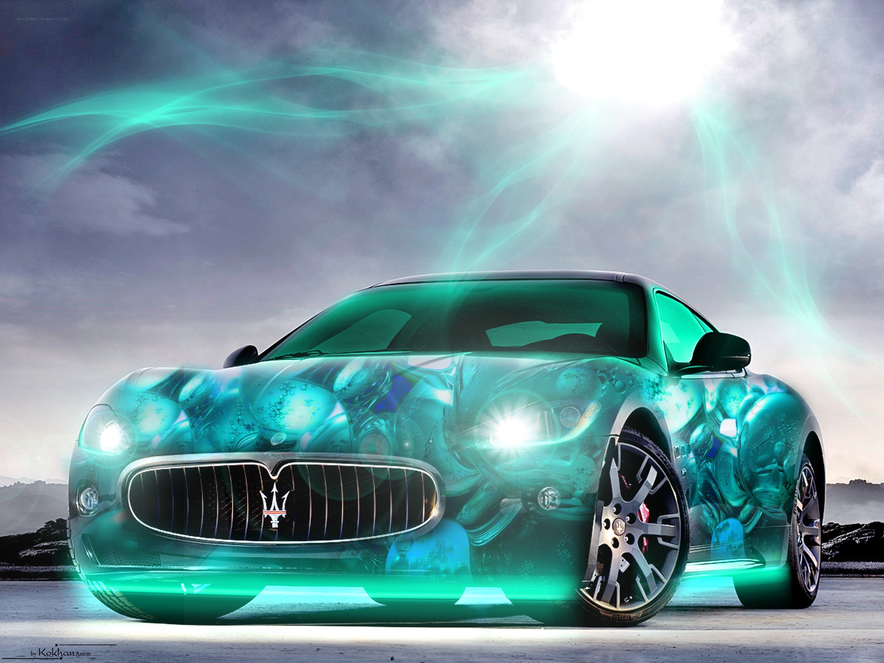 Maserati with glowing green design
