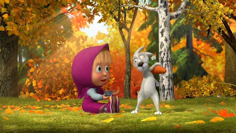 Masha and the Bear in autumn