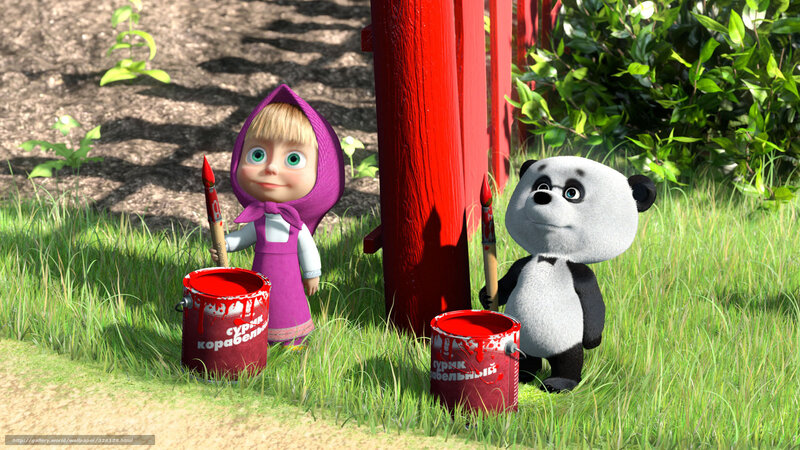Masha and the Bear painting