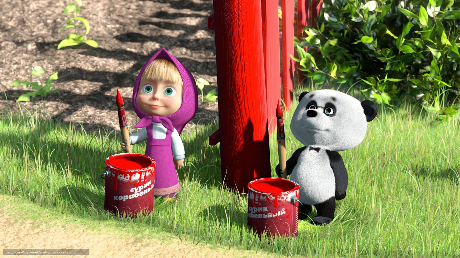 Masha and the Bear painting