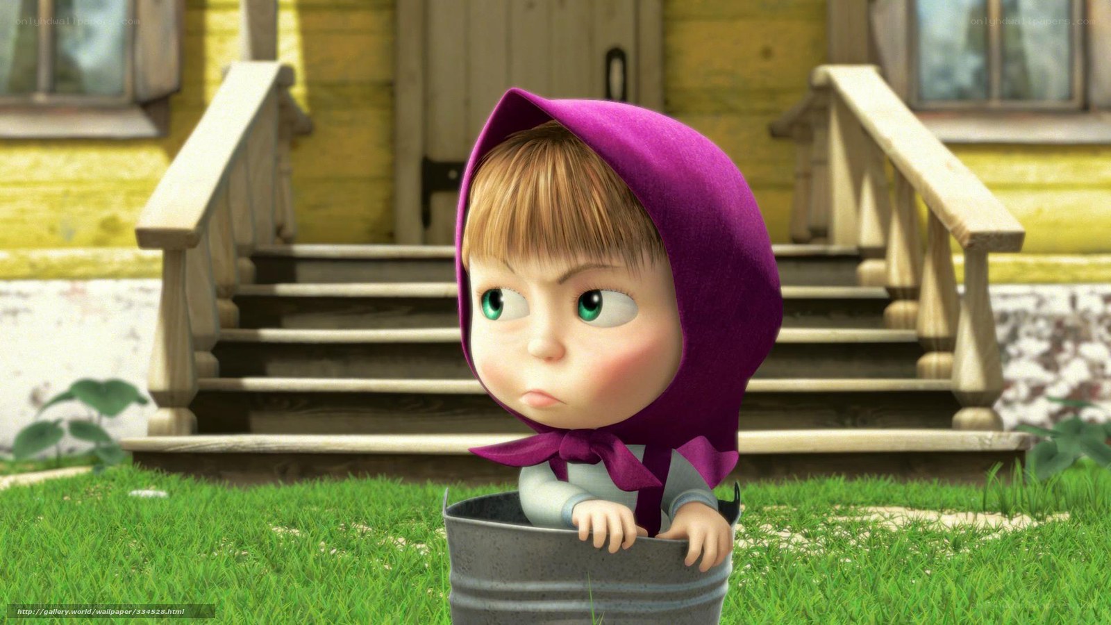 Masha in a bucket