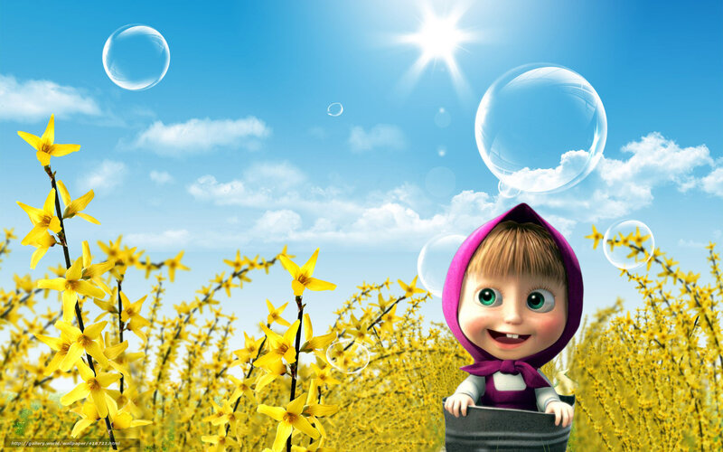 Masha in a field of flowers