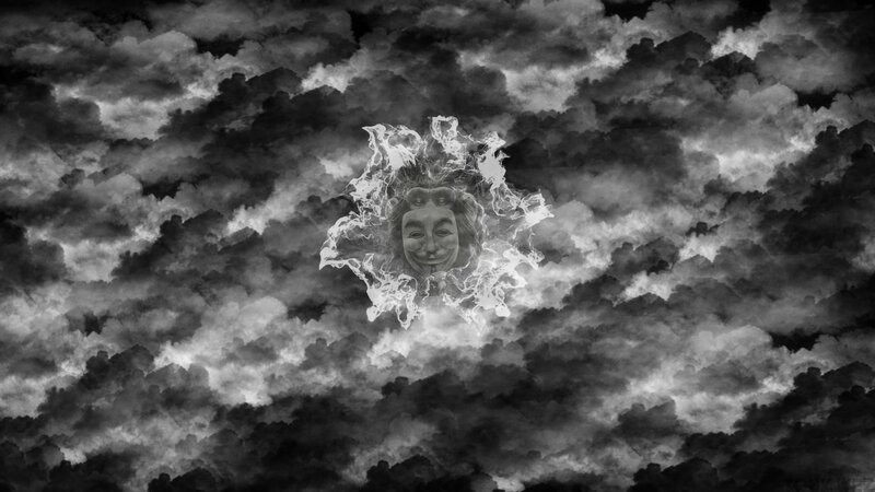 Mask in Stormy Sky