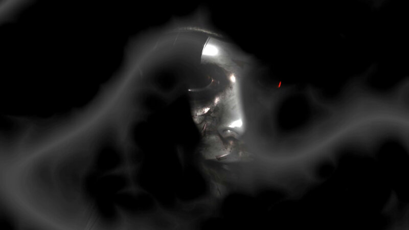 mask in the smoke