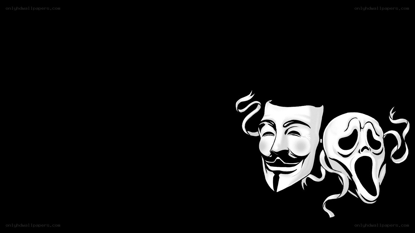 mask symbols on black background