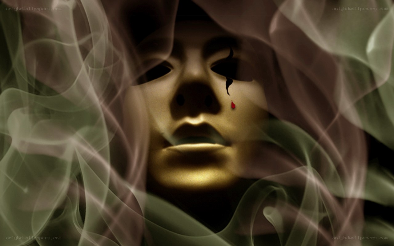 mask with blood tear