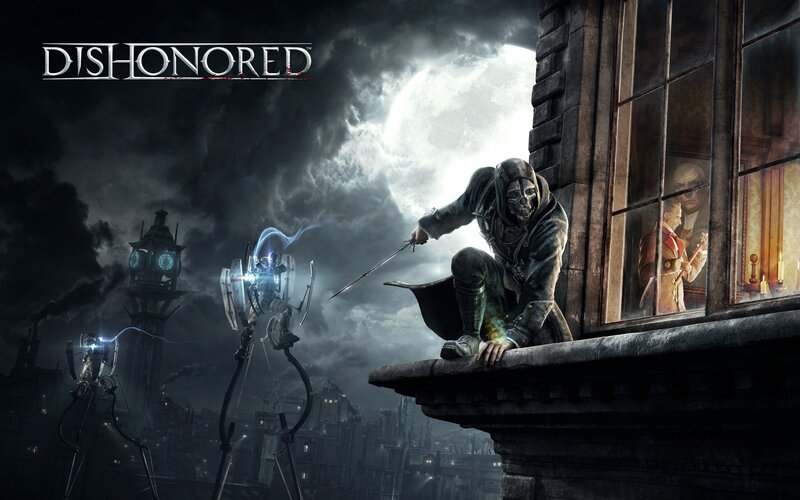 Masked Assassin on Ledge — Black, Dramatic