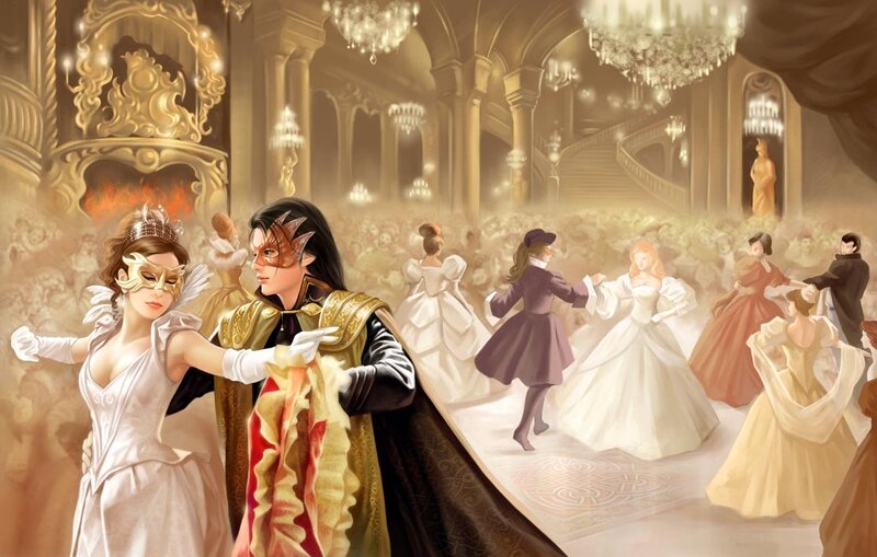 Masked ball in grand hall