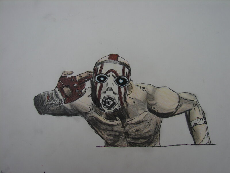 masked character drawing