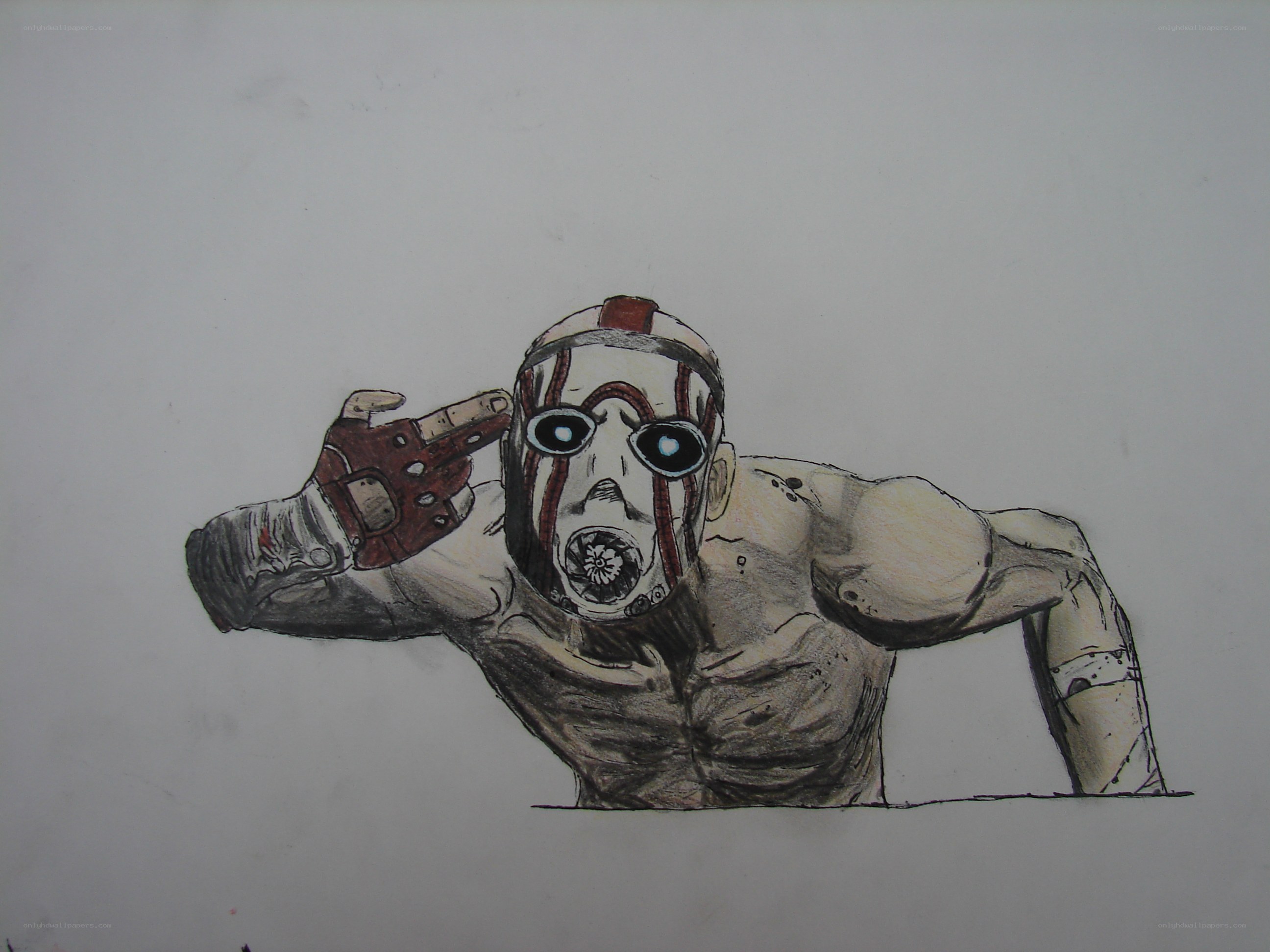 masked character drawing
