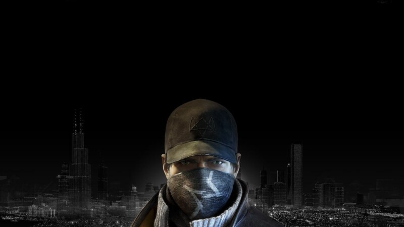 masked character in cityscape