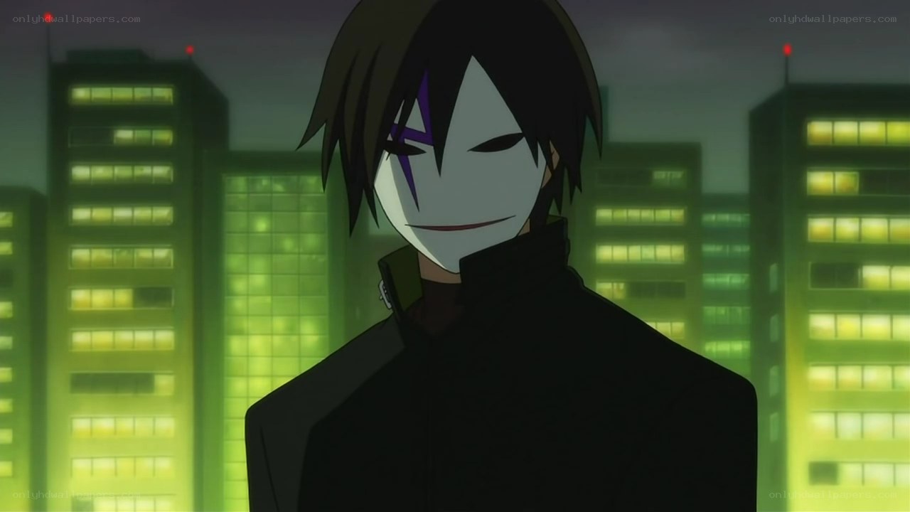 masked character in cityscape