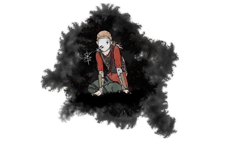 Masked Character in Smoke