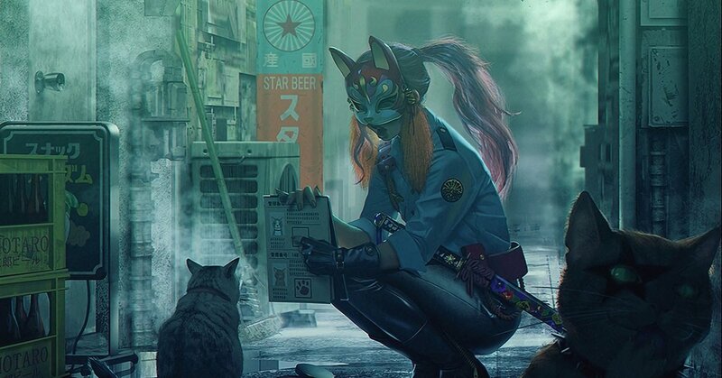 Masked Character with Cats