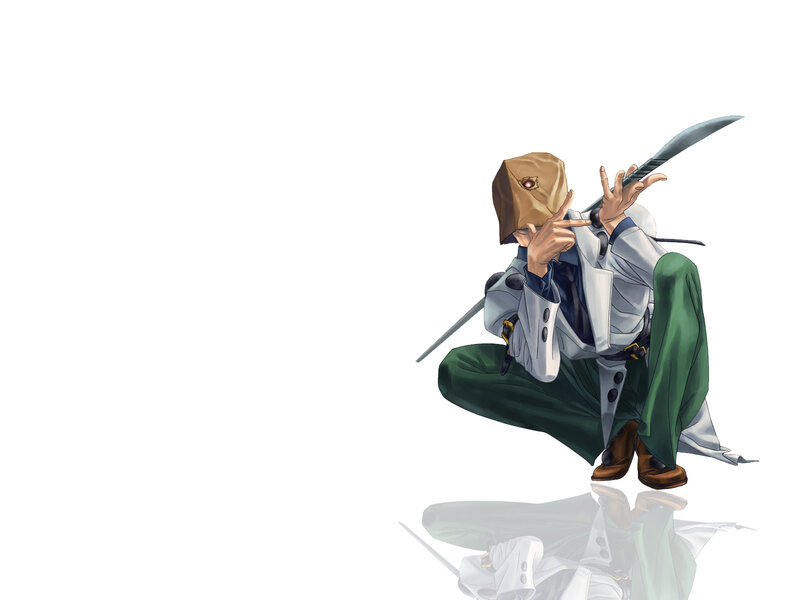 masked character with sword