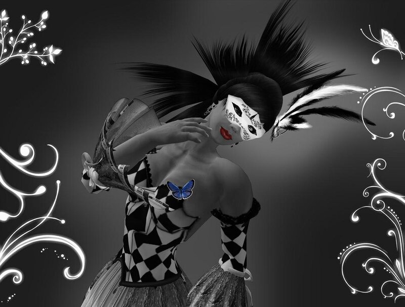 masked dancer with butterfly