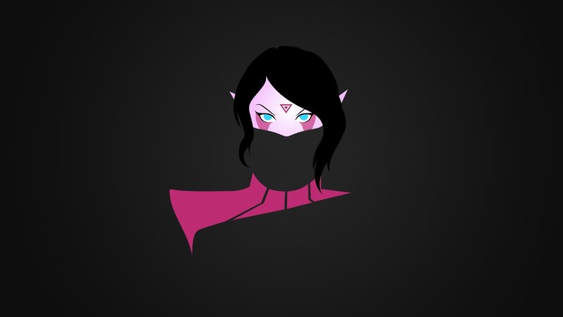 masked elf character illustration