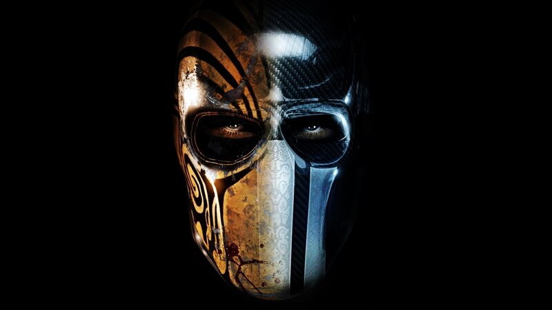 Masked Face with Tribal Patterns — Black
