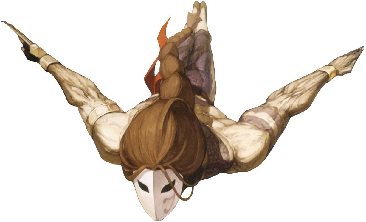 masked fighter in dynamic pose