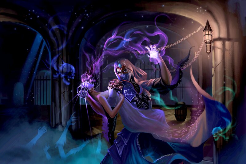 Masked Figure Casting Spell