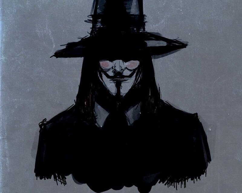 masked figure in black cloak