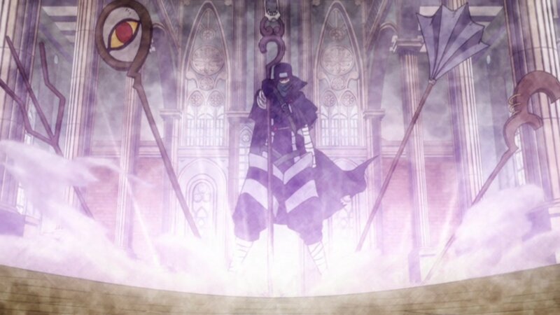 Masked Figure in Cathedral