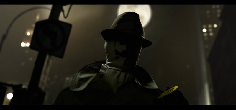 masked figure in city at night