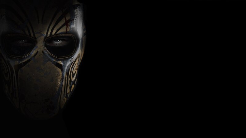 Masked Figure in Darkness — Black