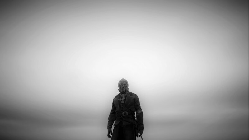 Masked Figure in Fog