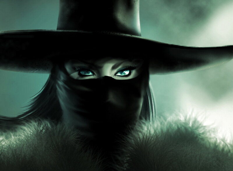 Masked Figure in Hat — Green