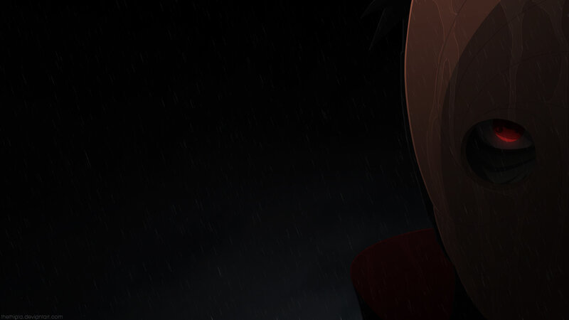 masked figure in rain