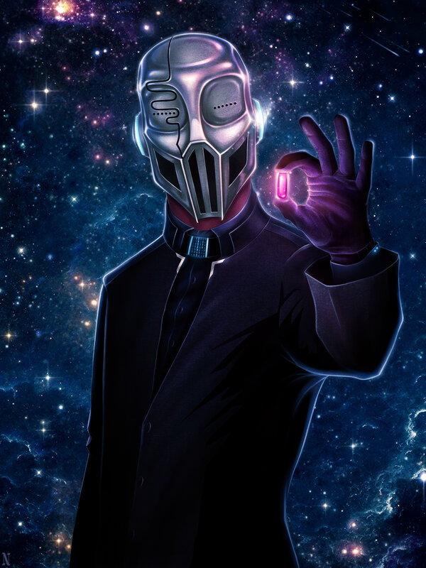 Masked Figure in Space