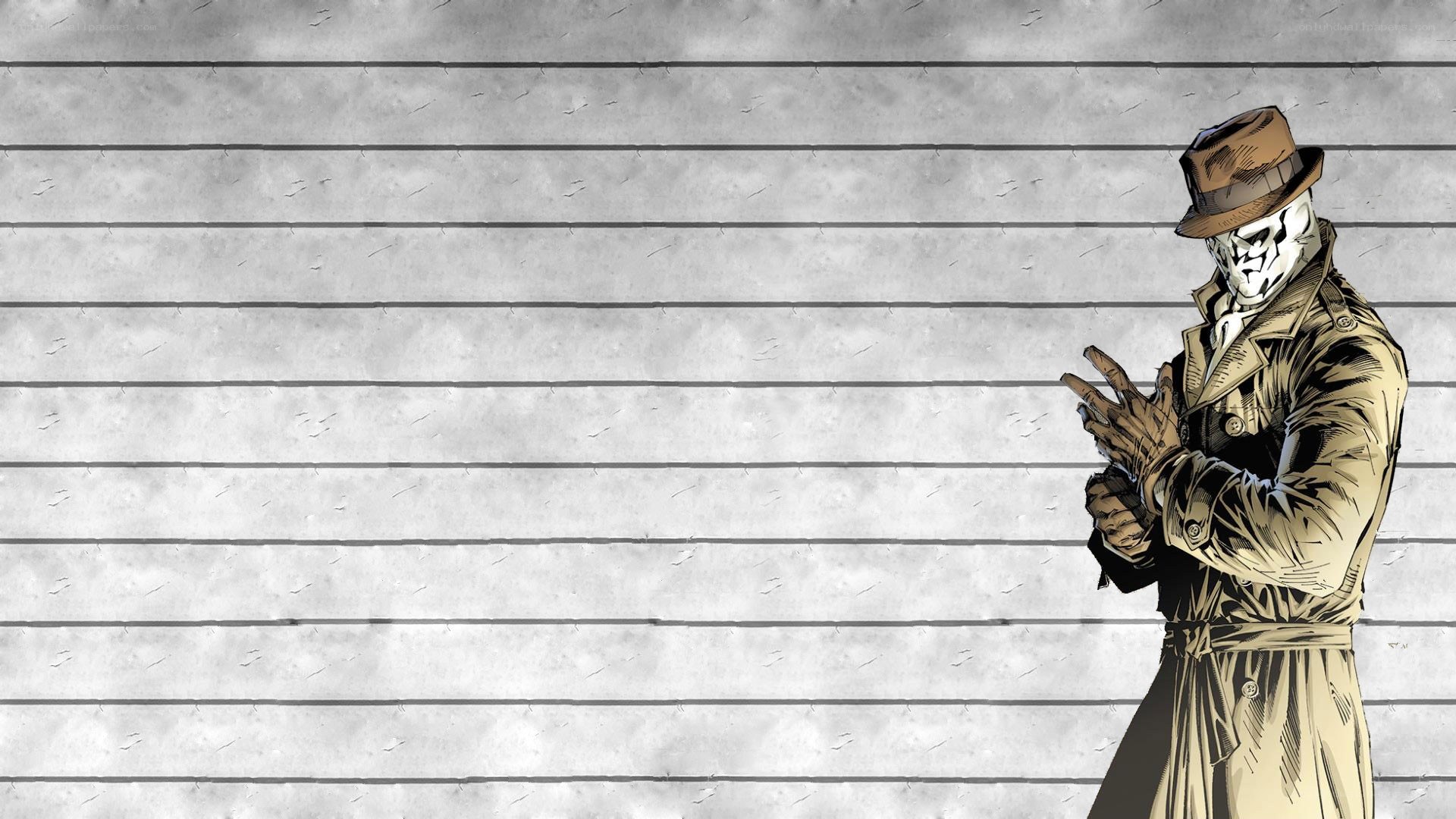 masked figure in trench coat