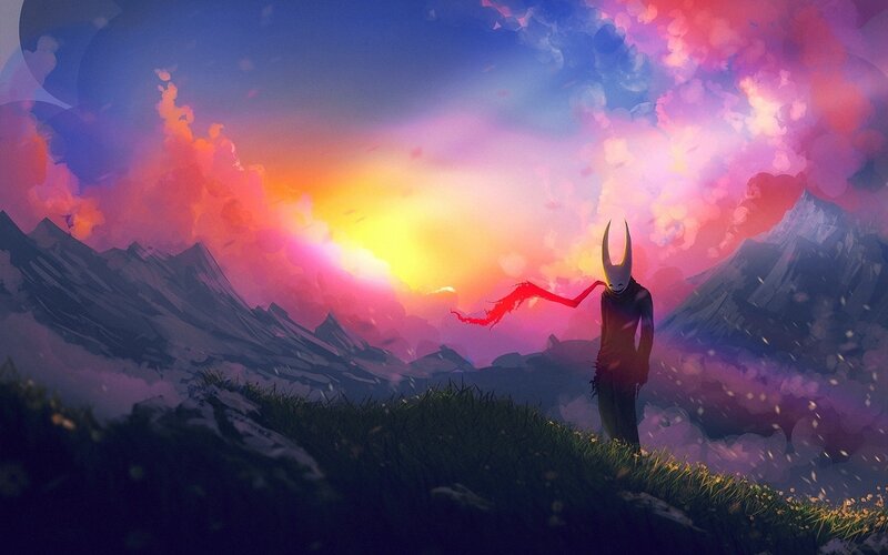 Masked Figure on Hill
